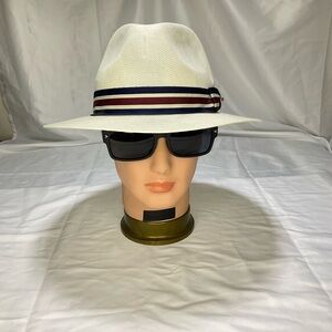 Stetson Cream Straw Hat with Black Trim
